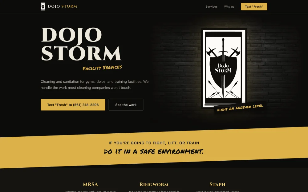 The Dojo Storm Facility Services homepage